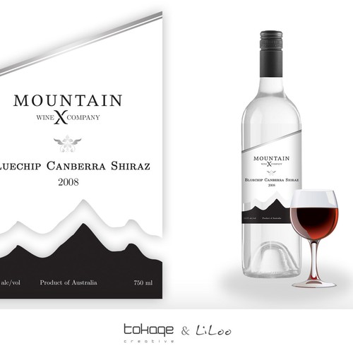 Mountain X Wine Label Diseño de TokageCreative
