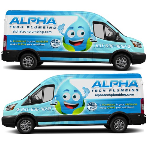 Fun Plumbing van wraps! logo and inspo pic provided! Design by xen art