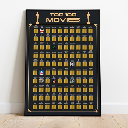 Scratch off Poster - Top 100 Movies Scratch off Poster Design by Daniel Petrof