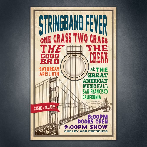 Music poster for one of San Francisco's oldest music venues Design by Stefanosp
