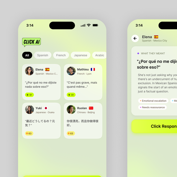 ClickAI app screen design