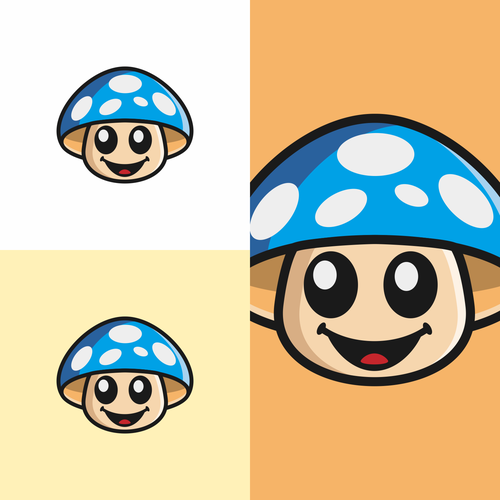 Youthful mushroom logo with eyes and a smile Design by chandra.k