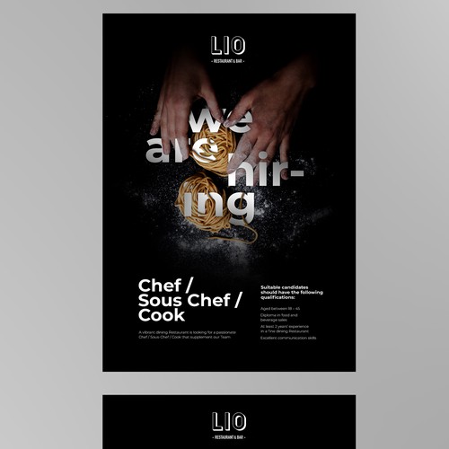 Job recruitment Poster for modern Premium Restaurant Design by Ferdi.182