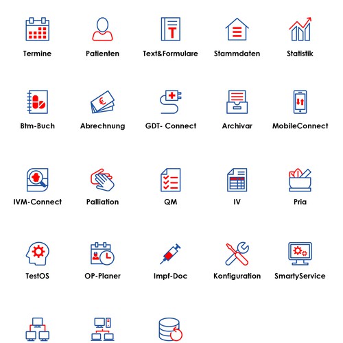 Create 22 software icons for medical software Design by JhEign