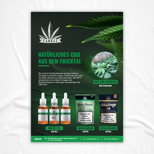 Flyer promotion for local CBD store Réalisé par D Better Design