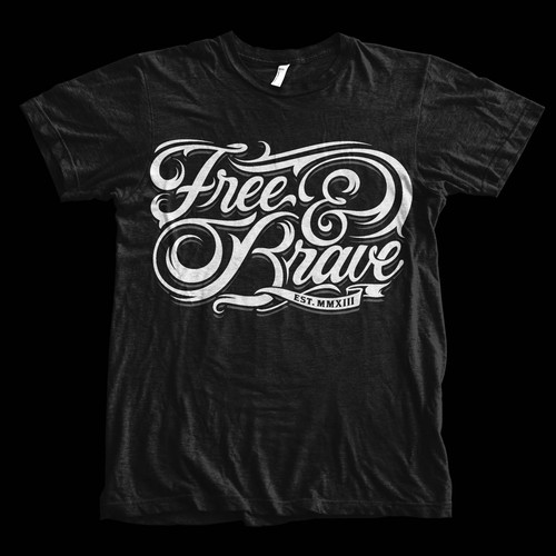 Trendy t-shirt design needed for Free & Brave Design von daanish