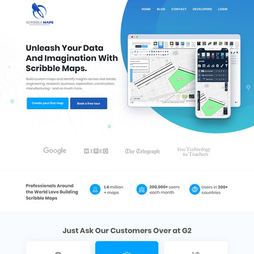 Designs | Scribble Maps Front Page | Web page design contest