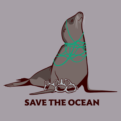 SAVE THE OCEAN OR SAVE THE OCEANS Diseño de netralica