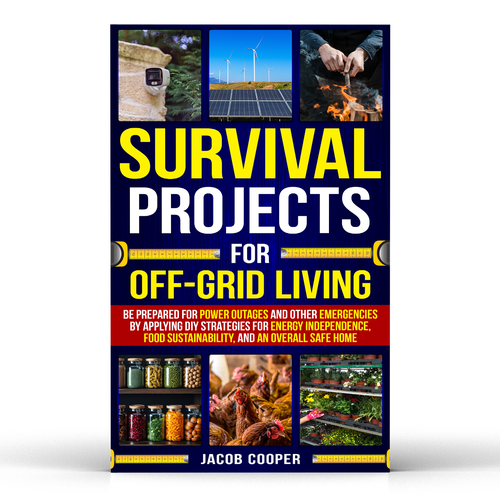 Book Cover for Off-Grid Survival Projects Design by NajninD