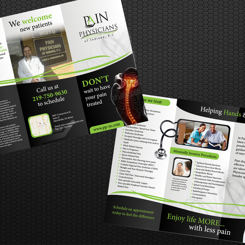 Pain Physicians of Indiana needs a new brochure design Réalisé par Acreation Designs