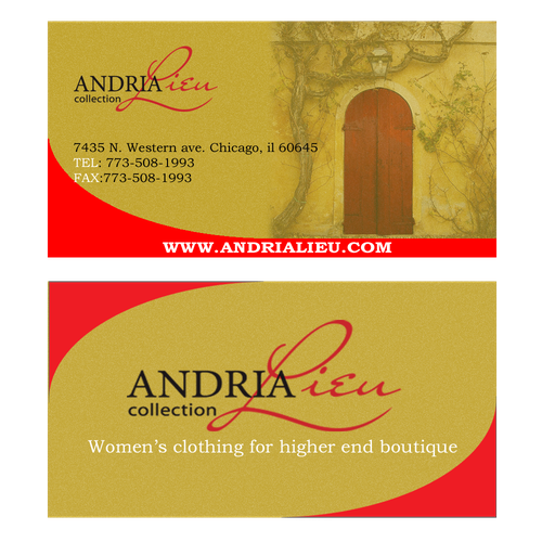 Create the next business card design for Andria Lieu Réalisé par danielpaulpascual08