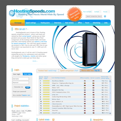 Hosting speeds project needs a web 2.0 design Design by AG81