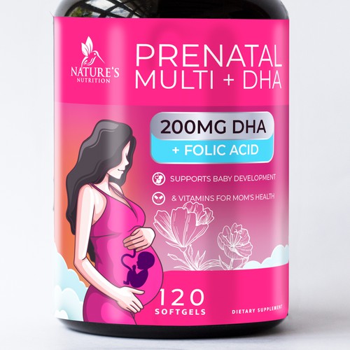 Prenatal Vitamins Label Design needed for Nature's Nutrition Diseño de R O S H I N