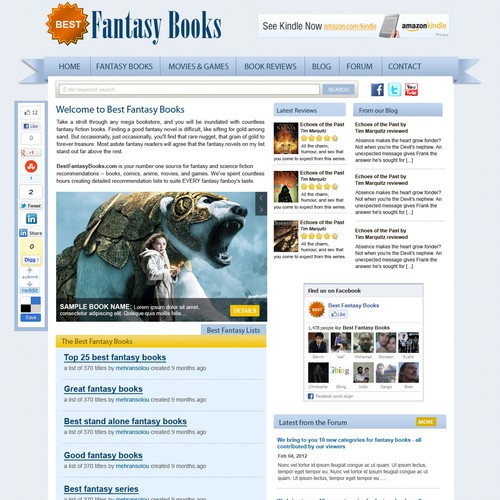 Help Best Fantasy Books with a new website design Design by rosiee007