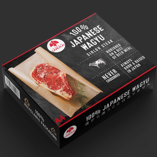 100% JAPANESE WAGYU STEAK Design by ZeKdesign