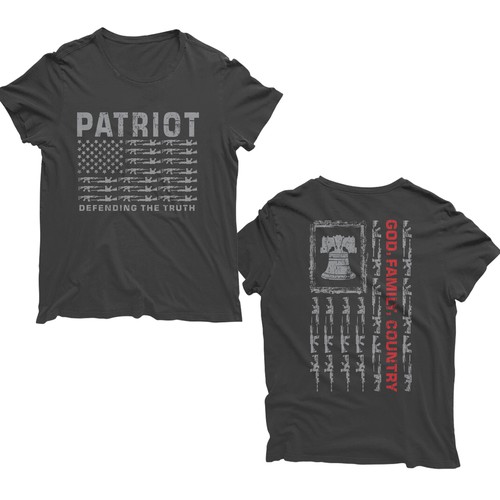 Develop a patriotic shirt that represents: The individual patriot, God, Family, Country Design by -Diamond Head-