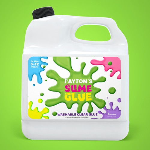 1 gallon clear slime glue, Product label contest