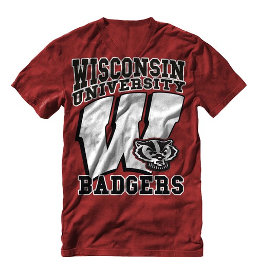 Wisconsin Badgers Tshirt Design Ontwerp door de4