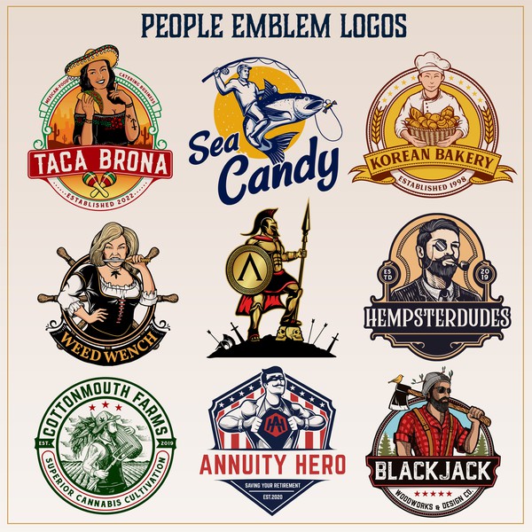 People Emblem Logos