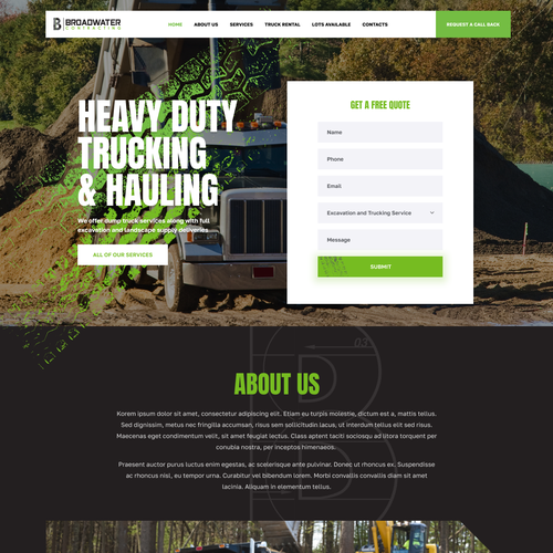 Trucking redesign of website Design by Wybex