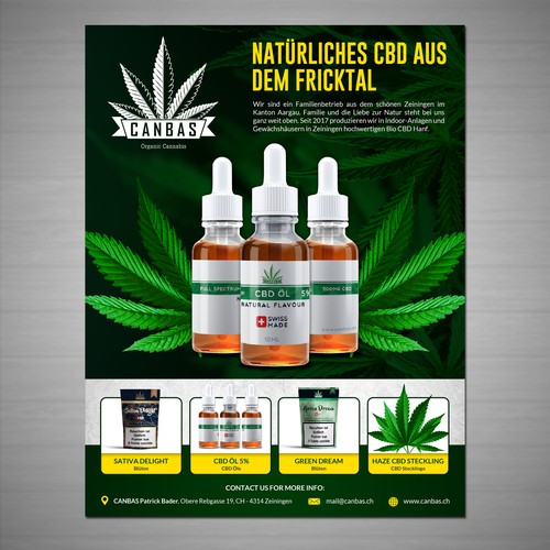 Flyer promotion for local CBD store Design by VGaneshayan1