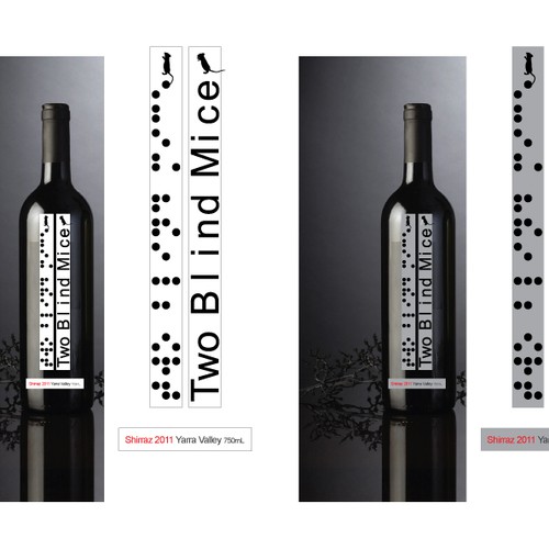 Create the next product label for Two Blind Mice Wines Diseño de Dizziness Design