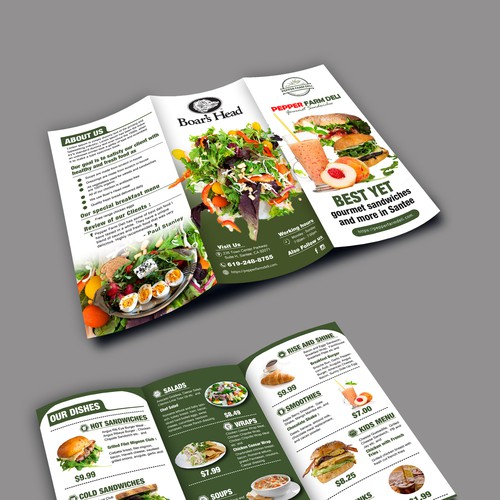 Designs Menu Brochure For Pepper Farm Deli Brochure contest