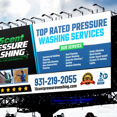 Modern Pressure Washing Billboard Design by Sketch Media™