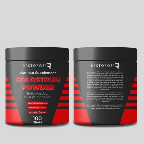 NEW Restoros Supplement Label with Additional Opportunity for Winner (BLIND + GUARANTEED CONTEST) Design by Josua carlos