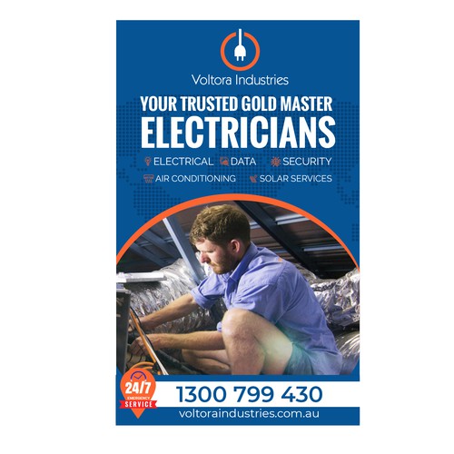 Voltora Industries Back Wall Banner Design by Sketch Media™