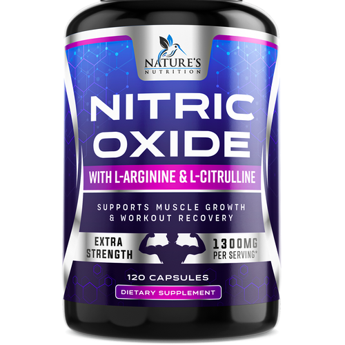 Nitric Oxide label design needed for Nature's Nutrition Design by ZAKIGRAPH ®