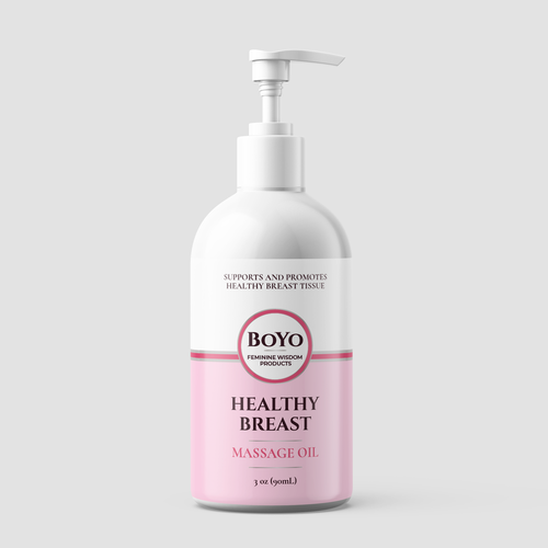 design a classy, bold healthy breast massage oil label Design by ilonaGi