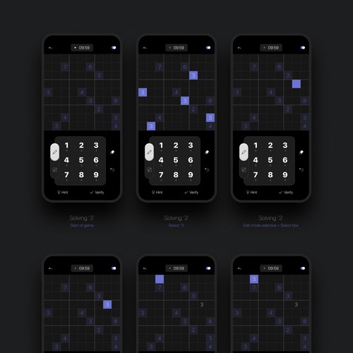 Elegant Sudoku game app design Design by V. L