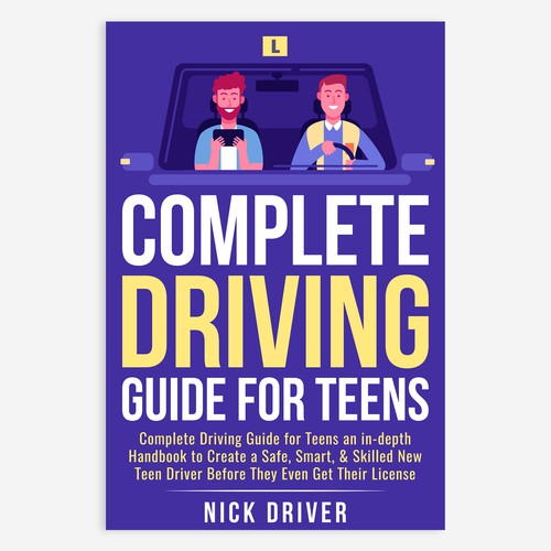 Driving Guide For Teens Book Cover-ontwerp door Unboxing Studio