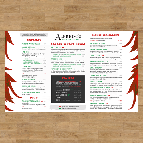 Traditional Mexican Restaurant needing new menu design! Design by Thora