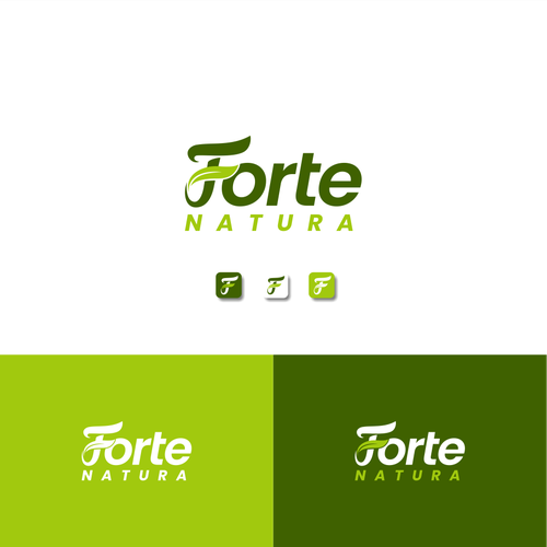 Forte Natura Logo that emphasizes on the word Forte (big) for natural health supplements Design by Bing.