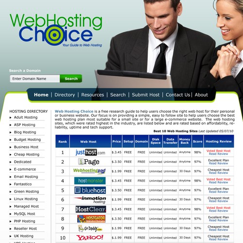 Redesign WebHostingChoice.com Design by ArsDesigns!