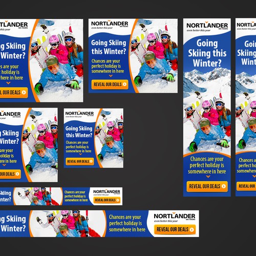 Inspirational banners for Nortlander Ski Tours (ski holidays) デザイン by T Creative
