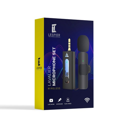 Need modern & catchy packaging design for wireless microphone set Design by Shreya007⭐