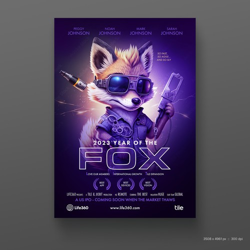 Life360 2023 Year of the Fox Poster Design by P I X 3 L