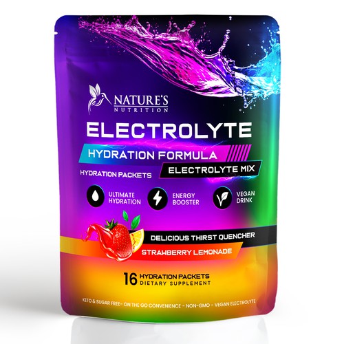 Refreshing Hydration Electrolytes Design Needed for Nature's Nutrition Design by Davi Giolo ★