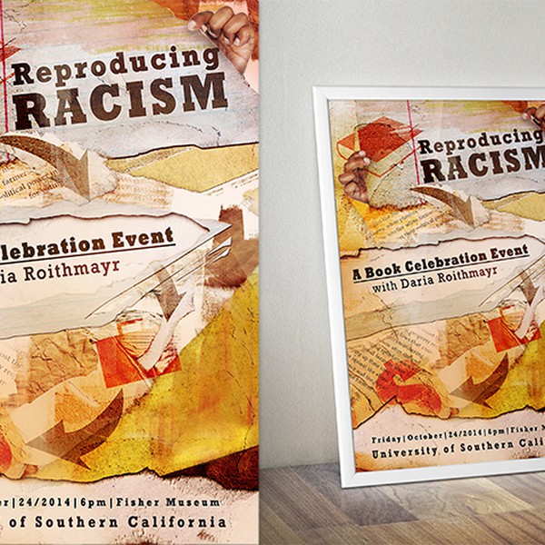 Creating art for an invitation to celebrate Reproducing Racism, a new book on racial inequality by USC law school profes