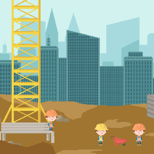 Create some 8-bit backgrounds, characters and items for a game Design von rioeatsrice