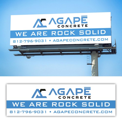 AN AMAZING CONCRETE COMPANY BILLBOARD NEEDED Aprox 14’ tall and 48’ wide Design by Besties