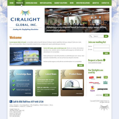Website for Green Energy Smart Skylight Product Réalisé par Trigger