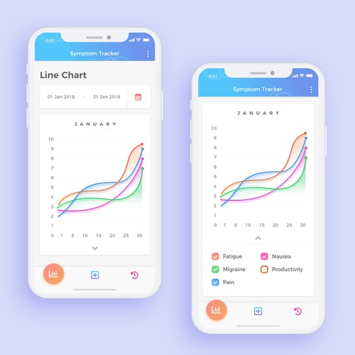 Design a beautiful, professional UI for a Symptom Tracker app Design by masdikastd