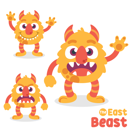 The East Beast - a fun mascot for an elementary school Design by Nandatama ✪