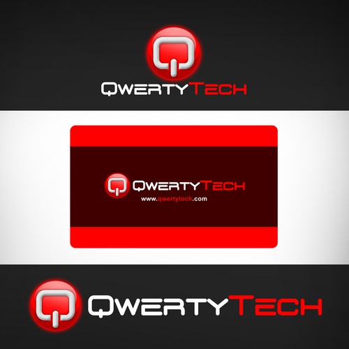Create the next logo and business card for QwertyTech Diseño de Raden Handoko
