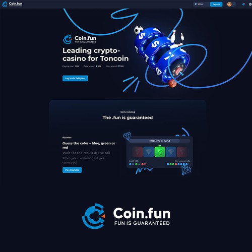 Coin.fun – Crypto Casino/Gambling Logo Design by achi_13