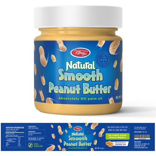 design a modern label for a New all natural peanut butter Design by KforKITE